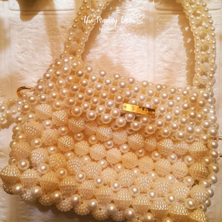Berry Pearls handmade bag
