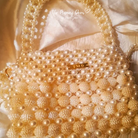 Berry Pearls handmade bag