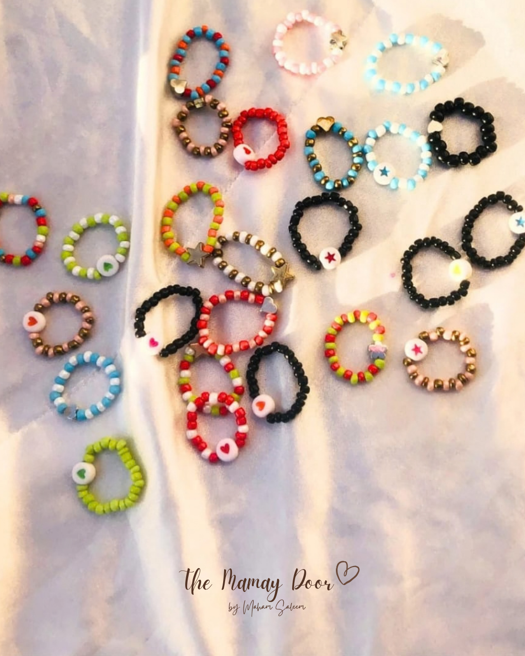 Beaded Bracelet Rings Set