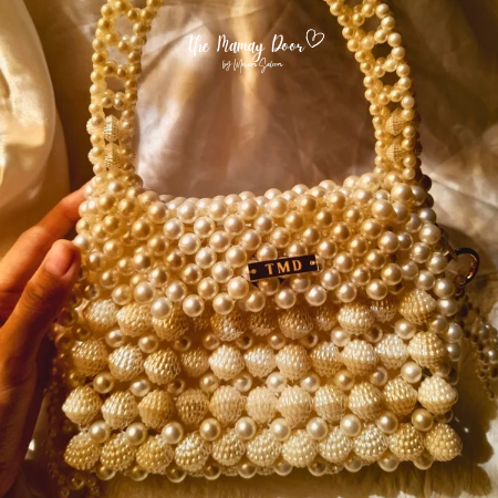 Berry Pearls handmade bag